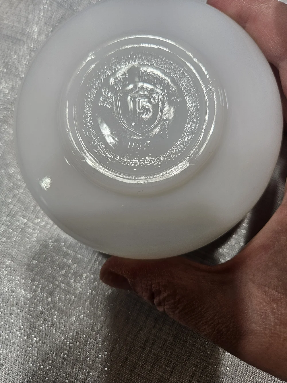 Federal Glass Atomic Starburst Milk Glass Bowl